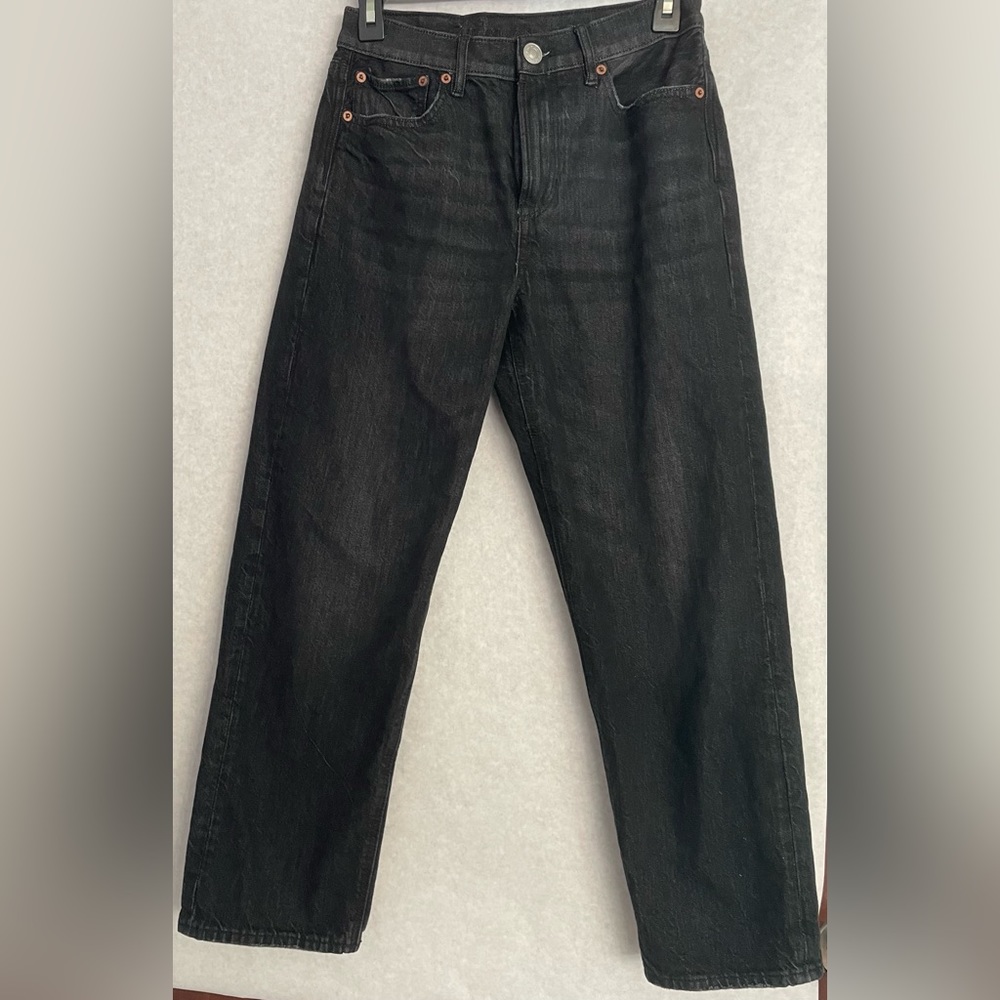 American Eagle Outfitters Wide leg black jeans 2 short